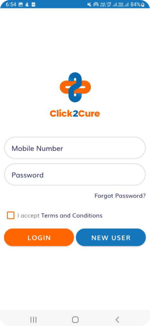 Click2cure : App Screens